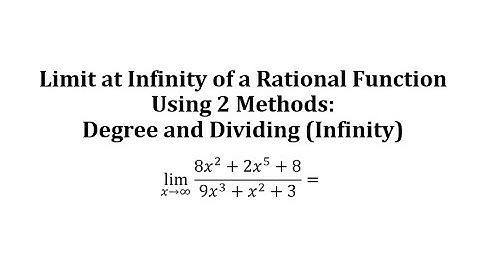 Limit at Infinity of a Rational Function Using 2 Methods: Degree and Dividing: (Infinity)