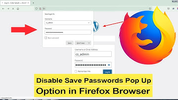 How to Disable Save Passwords Pop Up Option in Firefox Browser?
