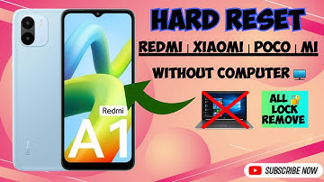 Redmi A1 Hard Reset/Factory Reset | Redmi A1 Unlock Screen Lock Password PIN Pattern