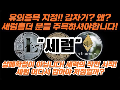 세럼 유의종목 지정 갑자기 왜 홀더 분들 주목하셔야합니다 상폐확정이 아닙니다 세력의 작전 시작 세럼 어디서 잡아야 저점일까 세럼 세럼전망 비트코인 세럼호재 