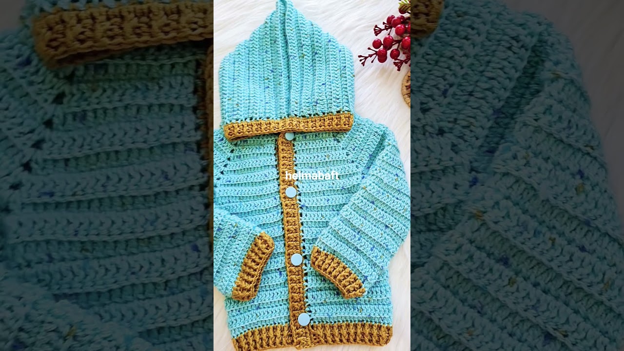 کت وکلاه نوزادی سایز ۳ تا ۶ ماه🧚🧚#حلما_بافت #دستباف #مدل #کت#نوزادی#knitting #crochet #handmade
