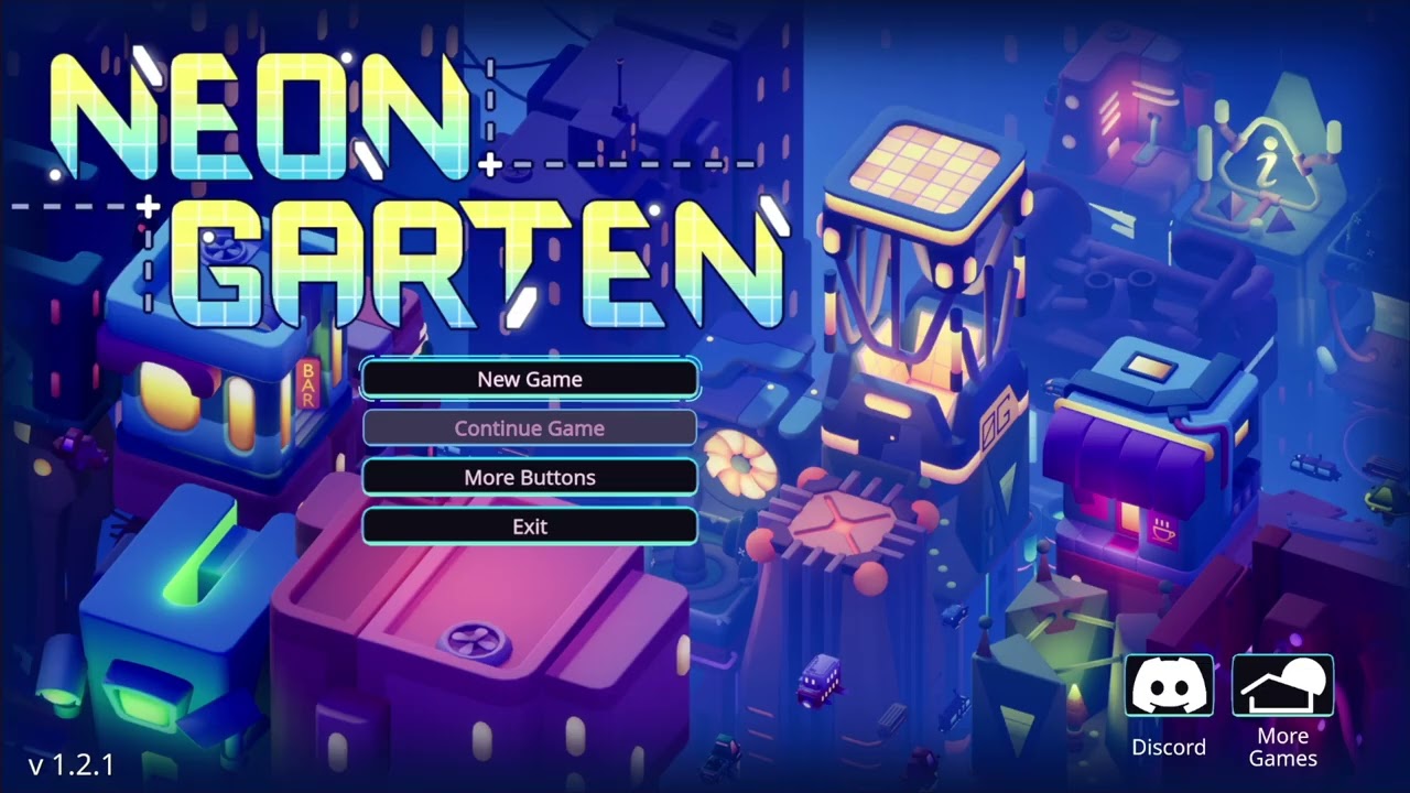 Neongarten Title Screen (PC)