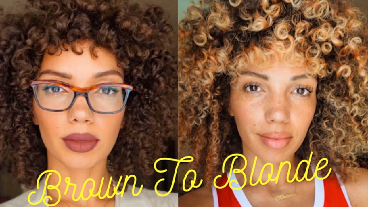 How To Dye Curly Hair Blonde At Home Revlon Frost Glow Youtube