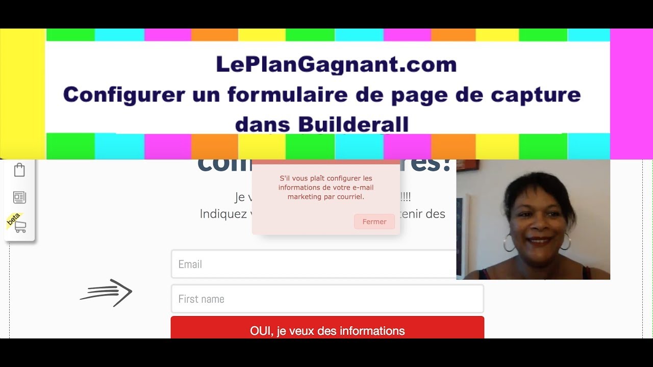 Builderall Français Configurer un formulaire de page de capture