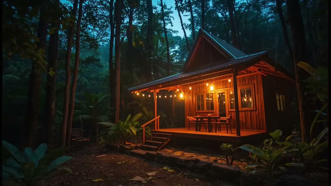 3 Minutes to Sleep 🌙 Heavy Rain & Thunder Sounds on Cabin Roof (10H)