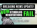 BREAKING! UNEMPLOYMENT $1200 SECOND STIMULUS CHECK & STIMULUS PACKAGE UPDATE 09/30/2020 (TALKS FAIL)