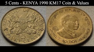 5 Cents - KENYA 1990 KM17 Coin & Values 5 Cents - KENYA 1990 KM17 Coin & Values