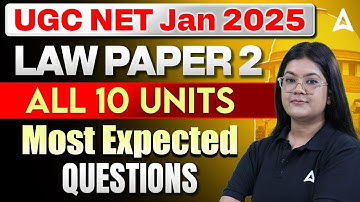 UGC NET Jan 2025 Law Paper 2  All 10 units most expected questions Part 2 BY Diksha Ma