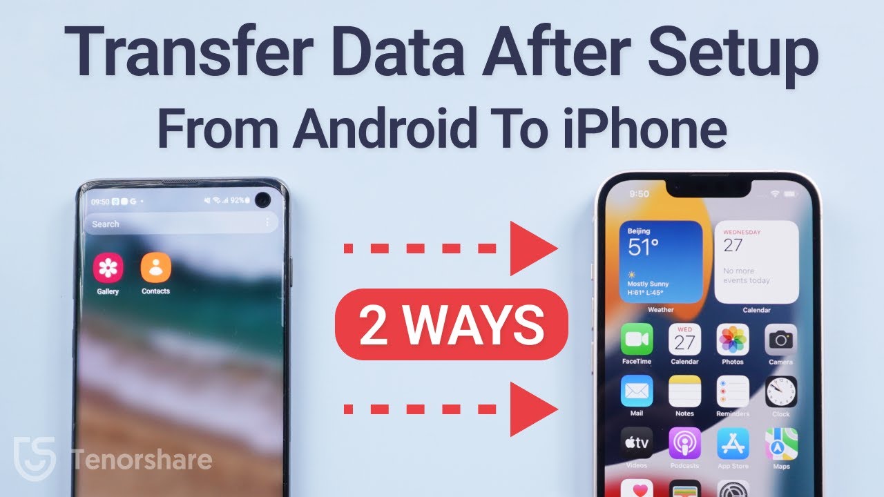 How do I transfer data from Android to iPhone 14 after setup?