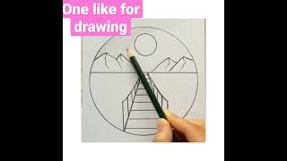 Beautiful mountain bridge drawing very easy step by step drawing