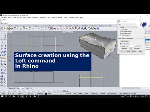 Create surface using Loft in Rhino