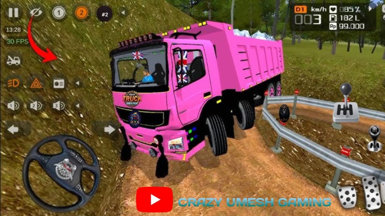 BHARAT BENZ TRUCK DRIVING 12 WHEELER TIPPER TRUCK BUS SIMULATOR INDONESIA OFF ROADING GAME 