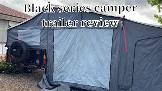 Black series camper trailer set up/walk around