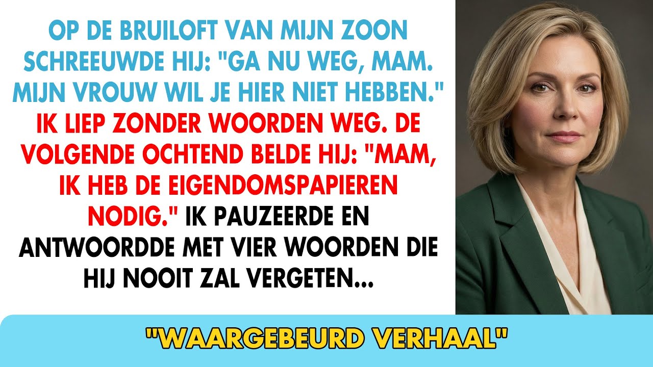 Mijn zoon trapte me uit zijn bruiloft — De volgende ochtend eiste hij mijn eigendomspapieren op