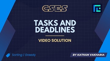 #24 Tasks and Deadlines | Video Solution | CSES Problemset | Sorting and Searching