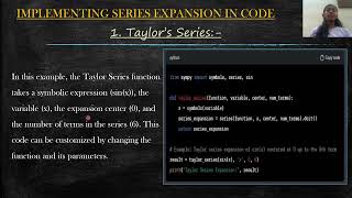 SERIES EXPANSION IN COMPUTER PROGRAMMING // MATHEMATICS-I FOR CSE STREAM