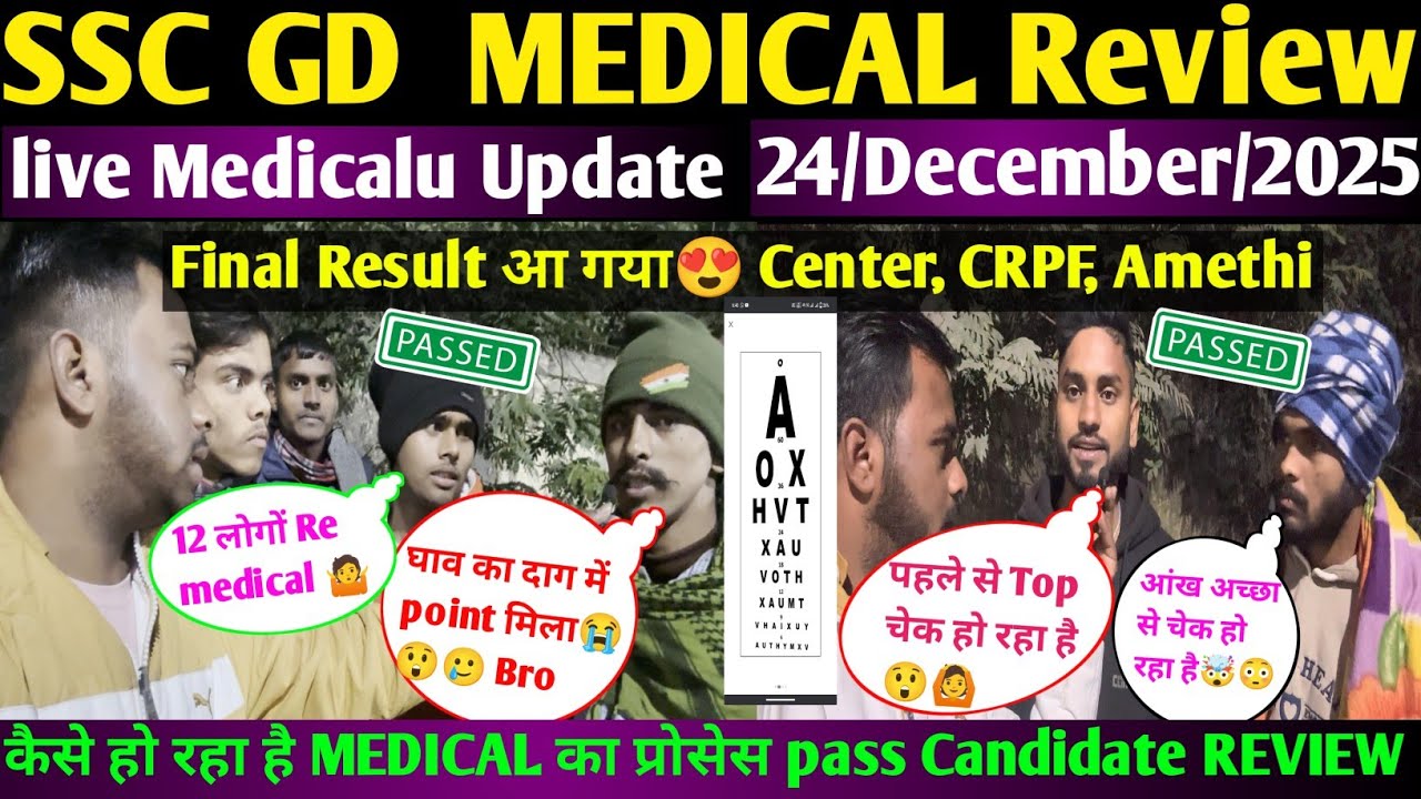 Полная информация о повторном медицинском обследовании SSC GD в Джаркханде | Окончательные резуль...