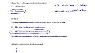 Probability: Multiplication Rule: Independent and Depended Events: Marbles from a jar