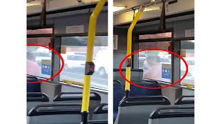 Terrifying Moment Naked Man Tries To Break Into A Bus With A Tyre