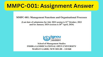 IGNOU MBA MMPC 001 Assignment Answer | IGNOU December 2023 MBA Assignment Answer | MMPC 001