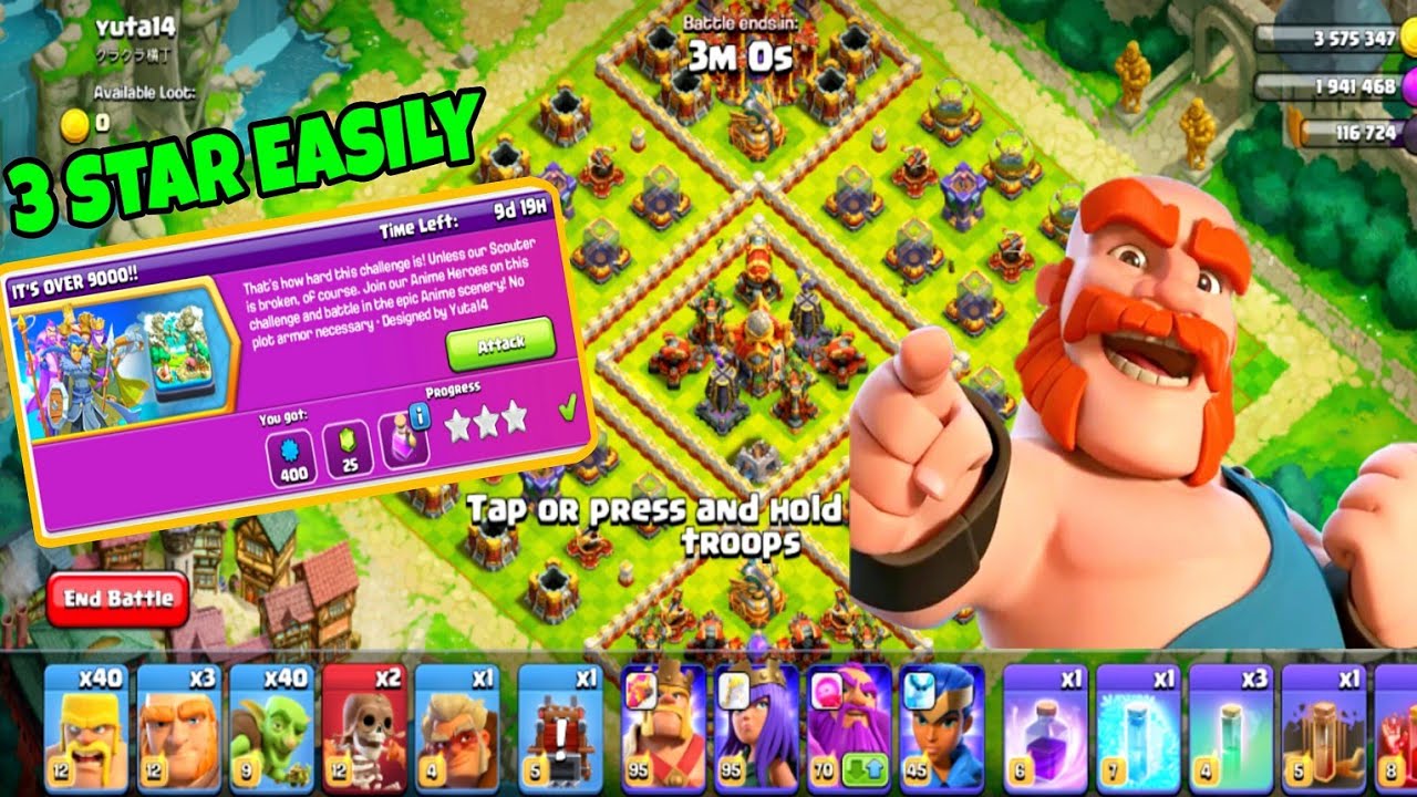 Easily 3 Star It's Over 9000 Challenge in Clash of Clans | Coc New Challenge