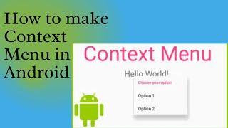 Context Menu in android| Context menu tutorial in Urdu/Hindi | How to add pop-up menu in android???