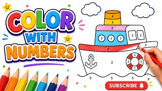 Color with Numbers for Kids | Learn Colors & Coloring Fun | Color by Number | Toddler Learning Video