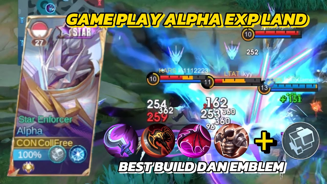 GAME PLAY ALPHA || BEST BUILD DAN EMBLEM TERBARU.!! - YouTube