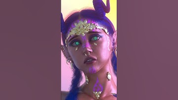 Clay render vs final textures. I called this character Arweniel. #clayrender #animation #digitalart