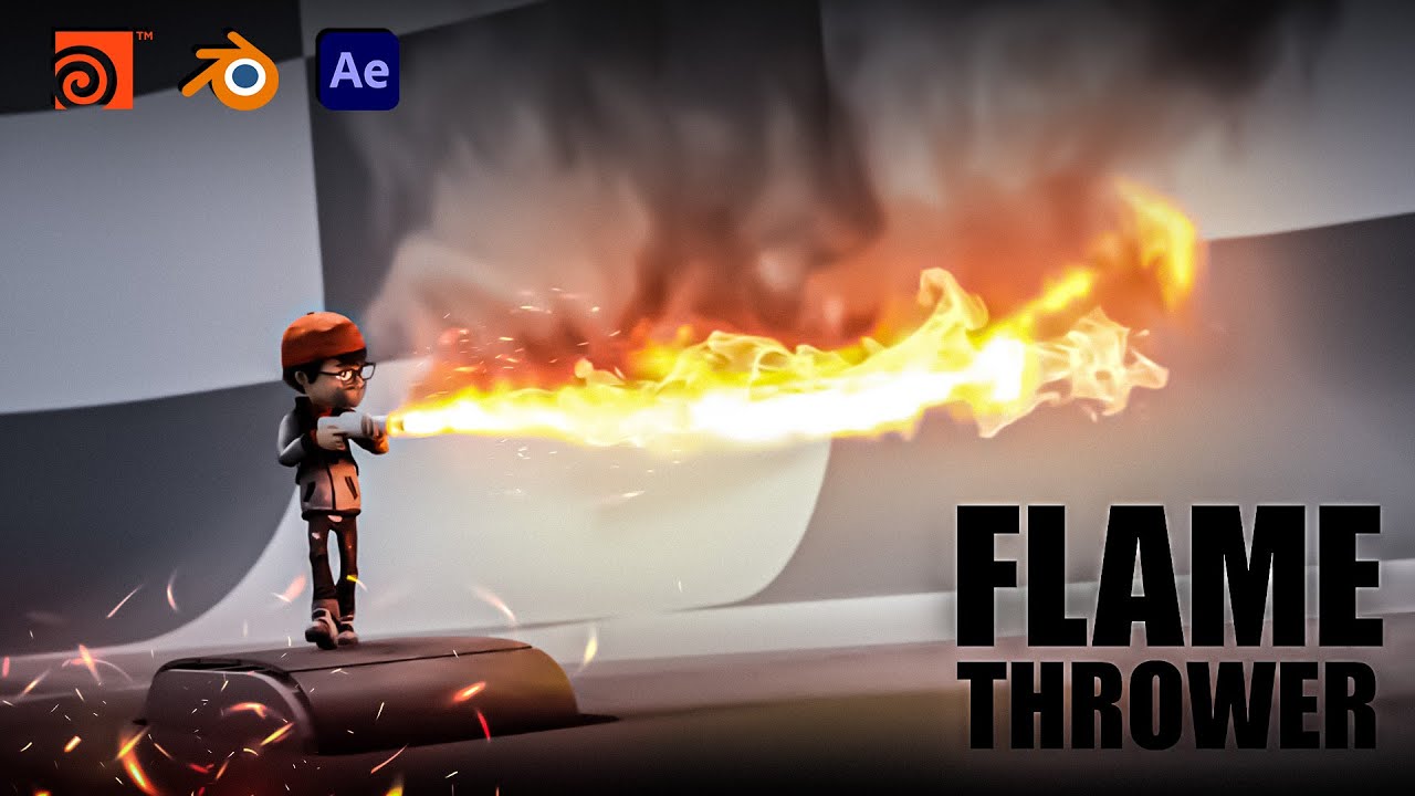 Flame thrower simulation Houdini 🔥