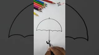 how to draw an umbrella for kids/how to draw an umbrella easy #shorts