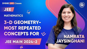 3-D Geometry-Most Repeated Concepts | JEE main 2024-2 | Namrata Ma