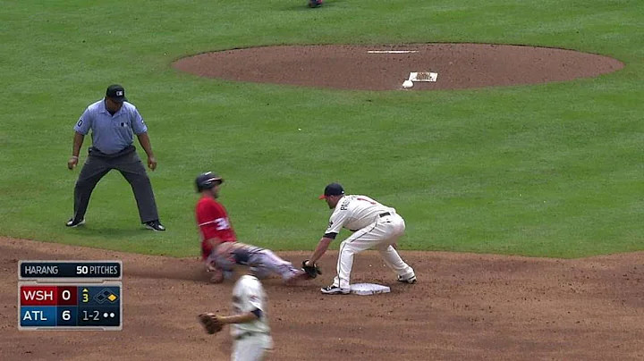 WSH@ATL: Laird nails Harper stealing second