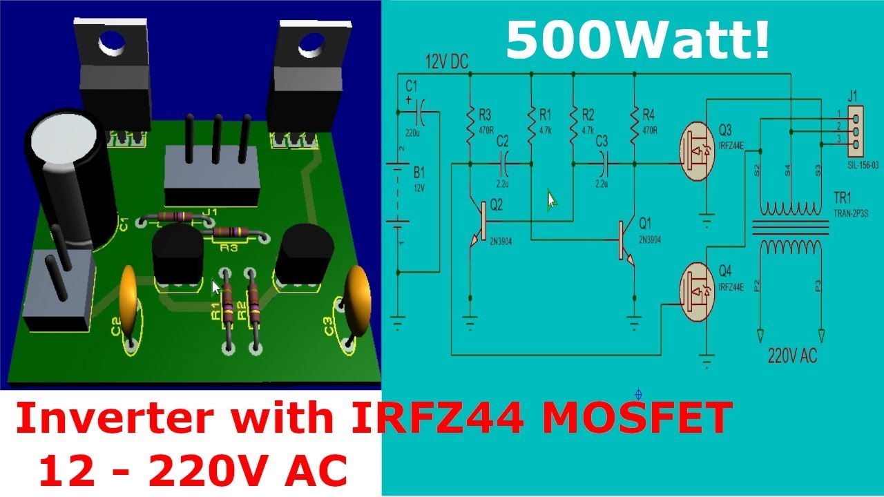 How to Make a 12V to 220V Inverter with IRFZ44 MOSFET