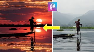 Picsart edit foto sunset 💥 picsart tutorial ganti background screenshot 1