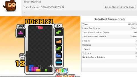 Tetris Friends - 40 Seconds Speedrun Sprint Record