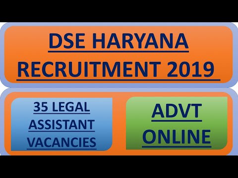 DSE Haryana Recruitment 2019 | 35 Legal Assistant Vacancies – Advt Online