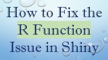 How to Fix the R Function Issue in Shiny