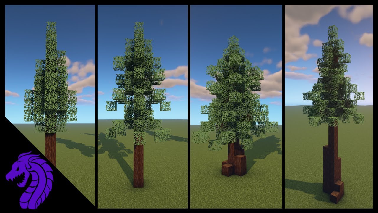 Minecraft School | How to Build Custom Spruce Trees in Minecraft | Pine