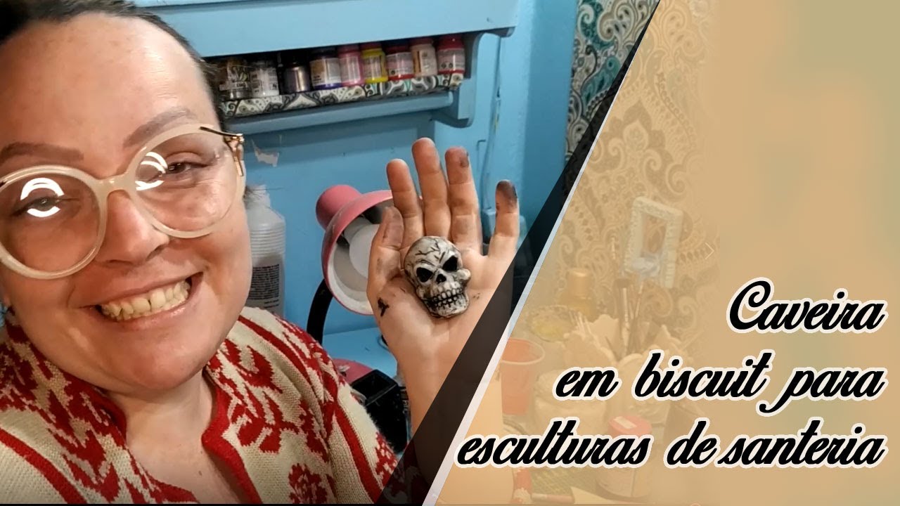 Caveira em biscuit para esculturas de santeria