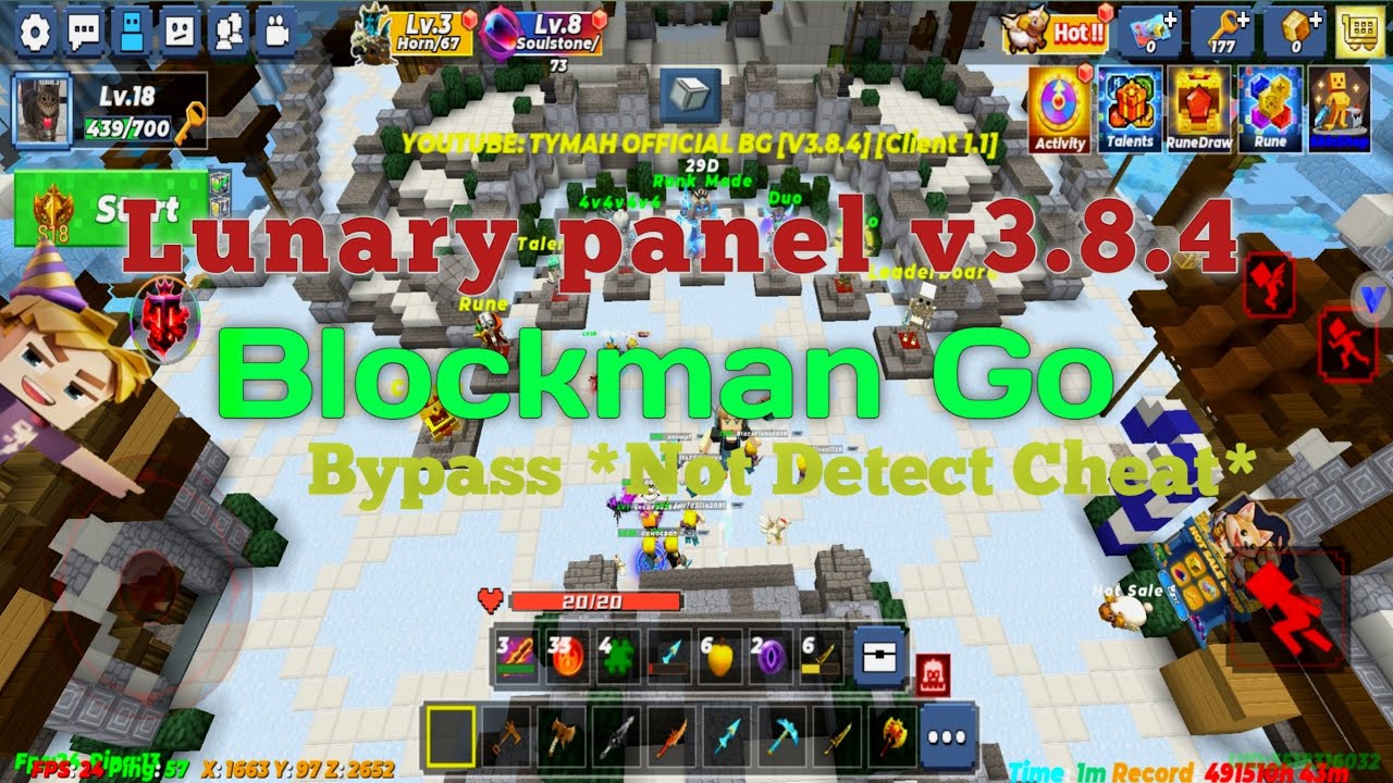 Blockman Go v3.8.4 Lunary client panel v1.1 - no root - YouTube