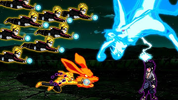 Naruto V2 OP (all form) & Boruto V4 OP VS Sasuke Rinnegan V3 OP in Jump Force Mugen