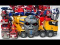 Concrete mixer, A Garbage Truck Excavator and Truck, Dump TRANSFORMERS: The Last Knight Full Mainan!