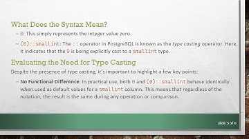 Understanding the Difference Between 0 and (0)::smallint as Default Values in PostgreSQL
