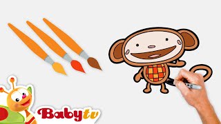 Comment Dessiner Olivier 🎨🐵​ | Coloriage Et Dessin Pour Les Enfants @Babytvfr