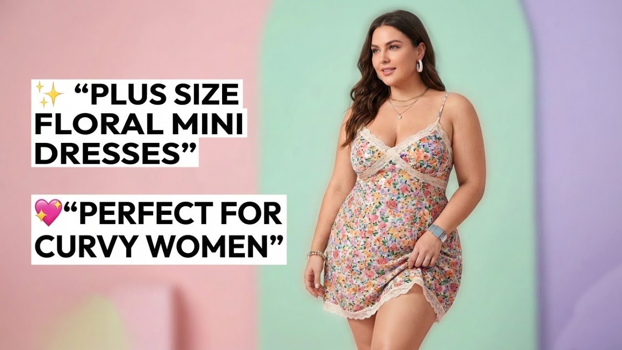 Plus Size Floral Mini Dresses with Lace | Perfect Fit for Every Curvy Woman