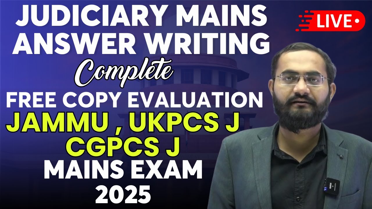 Judiciary Mains Answer Writing | Jammu Judiciary , UKPCS J , CGPCS J  2025 | Mains By Chandan Sir