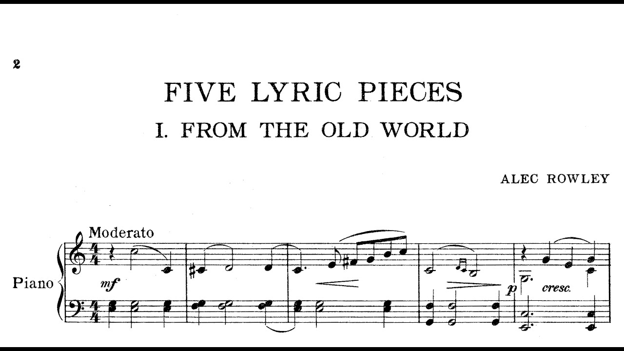 Alec Rowley | 5 Lyric Pieces