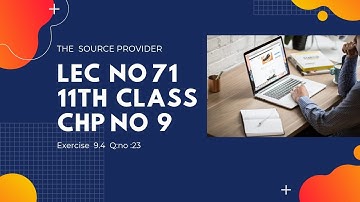 Exercise 9.4 Q:23  11th Class Math Lec no 71 || Prove The Identities