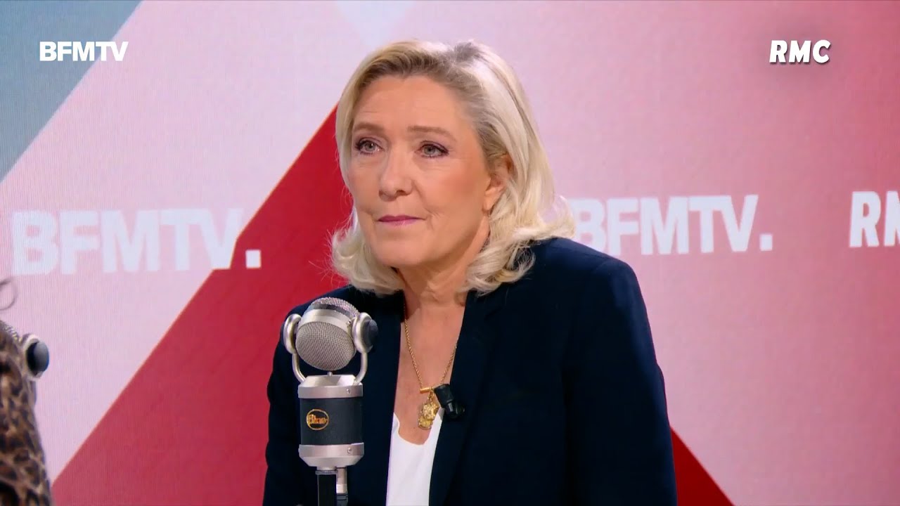 Marine Le Pen, invitée de la matinale de BFMTV et RMC